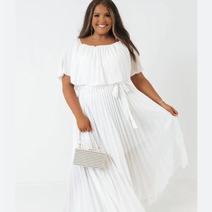 White Pleated Dress